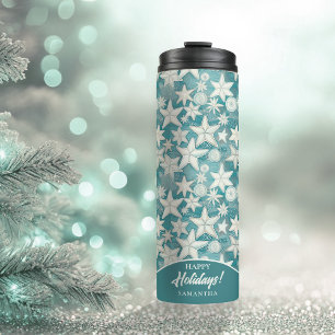 Stylised Starfish & Sand Dollars Pattern#25 ID1009 Thermal Tumbler