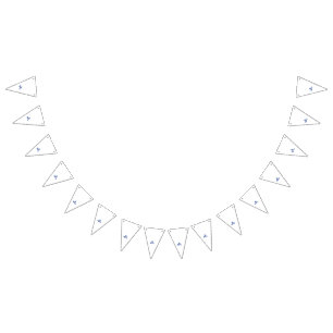 Stylised, stylised, dark-blue leaves with striped, bunting
