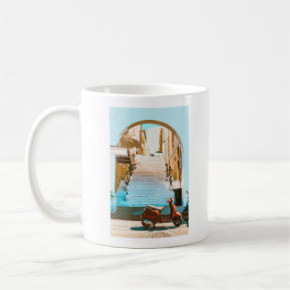Stylised Summer Coastal Staircase Architecture Coffee Mug