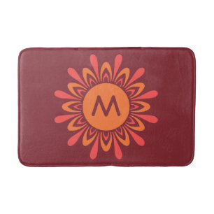 Stylised Sun custom monogram bath mats