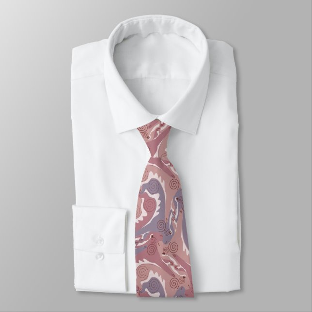 Stylised Swirling Hares Tesselation 2b NT Tie (Tied)