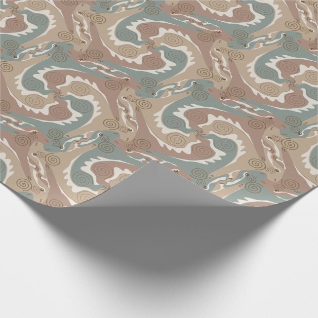 Stylised Swirling Hares Tesselation 6 Wrapping P Wrapping Paper (Corner)