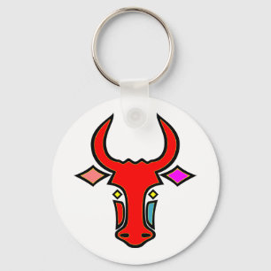 Stylised Texas Longhorn Key Chain