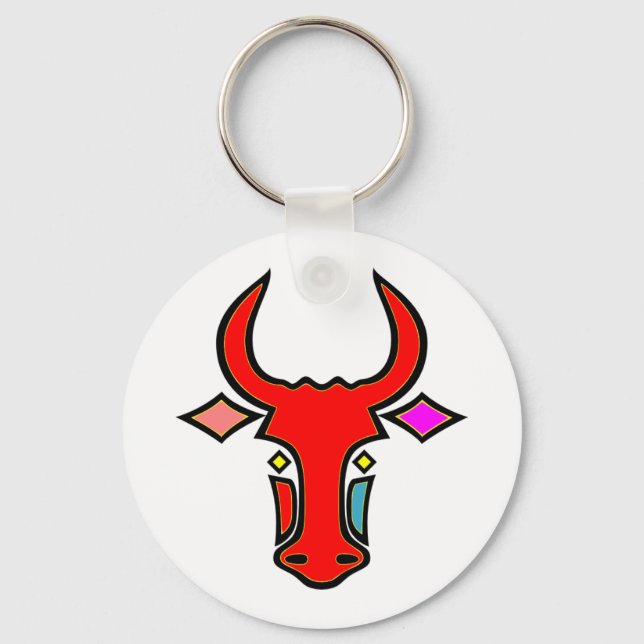 Stylised Texas Longhorn Key Chain (Front)