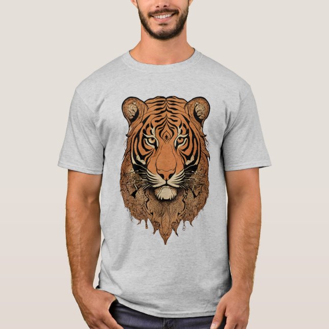 Stylised Tiger Illustration Tee (Front)