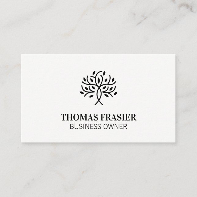 Stylised Tree Icon Business Card (Front)