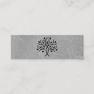 Stylised Tree Icon Marbled Grey Mini Business Card