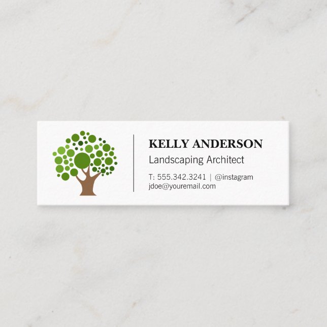 Stylised Tree Icon | Tree Trimming Service Mini Business Card (Front)