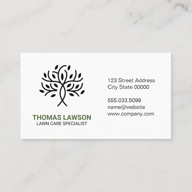 Stylised Tree Logo Business Card (Back)