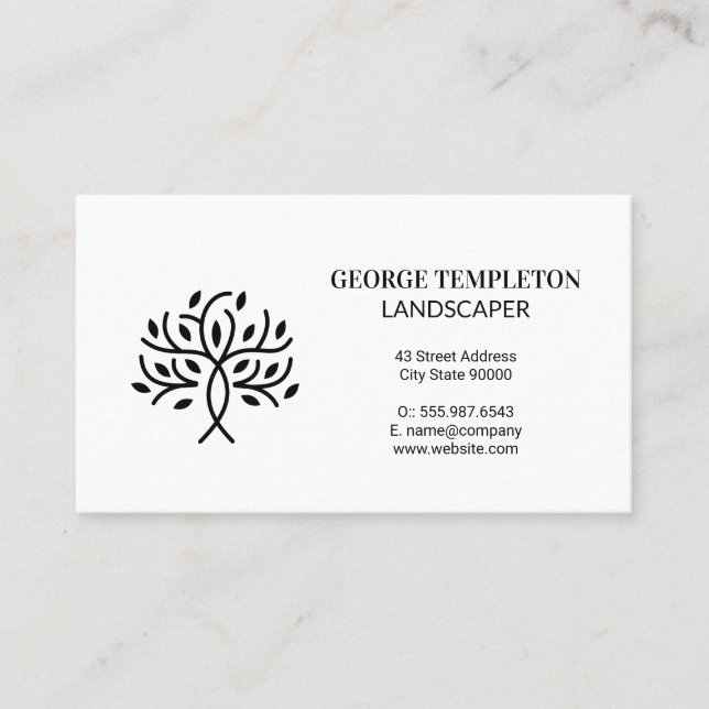 Stylised Tree Logo Business Card (Front)