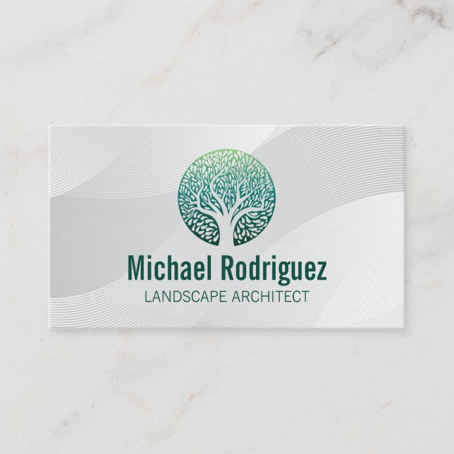 Stylised Tree Logo | Landscaper Business Card (Front)