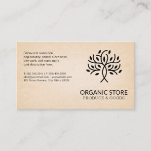 Stylised Tree Logo Texture Paper Background Business Card