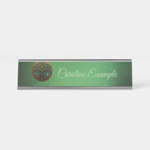 Stylised tree of life desk name plate