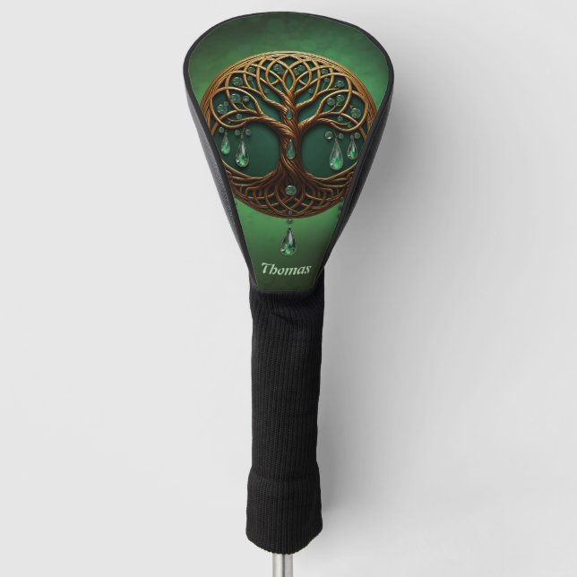 Stylised tree of life  golf head cover (Front)