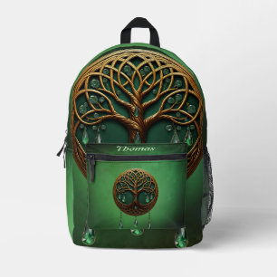 Stylised tree of life  printed backpack