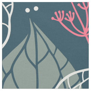 Stylised tropical leaves pattern fabric