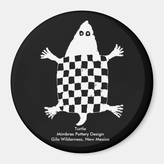 Stylised Turtle - Mimbres Pottery Design Magnet (Front)