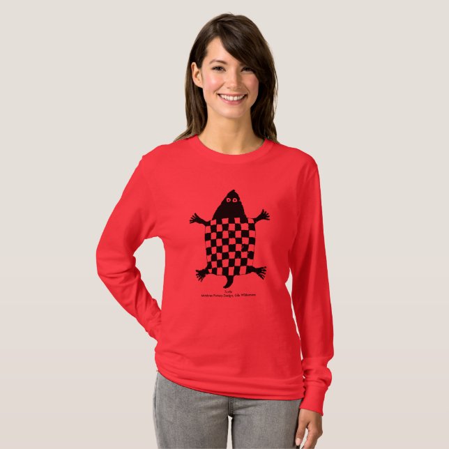 Stylised Turtle - Mimbres Pottery Design T-Shirt (Front Full)