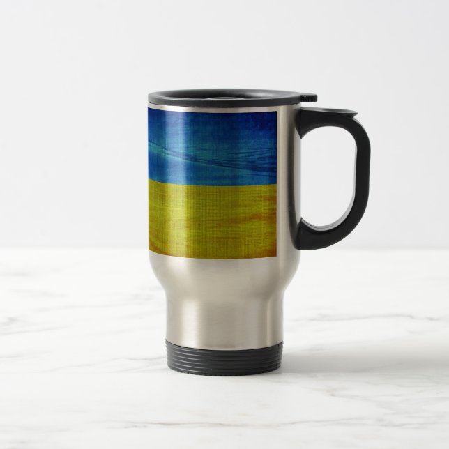 Stylised Ukraine Flag Travel Mug (Right)