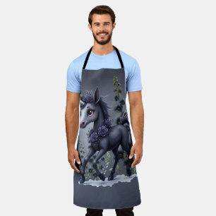 Stylised unicorn in floral splendour.  apron
