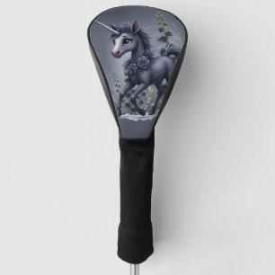 Stylised unicorn in floral splendour.  golf head cover