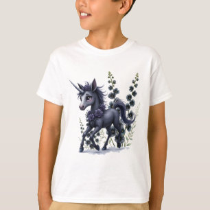 Stylised unicorn in floral splendour. T-Shirt