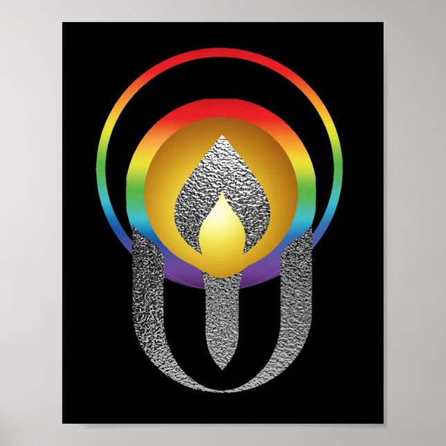 Stylised Unitarian Universalism flaming chalice  Poster (Front)
