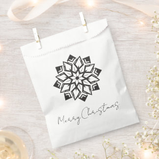 Stylised Vintage Merry Christmas Snowflake Favour Bags