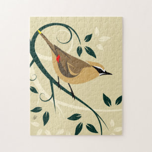 Stylised Waxwing Jigsaw Puzzle