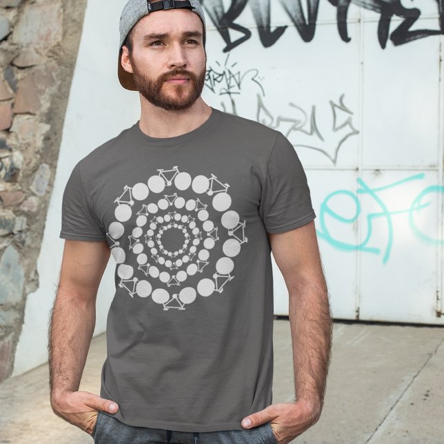 Stylised White Bicycles Mandala T-Shirt (Creator Uploaded)