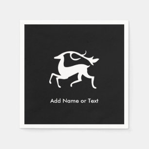 Stylised White Christmas Deer Napkin