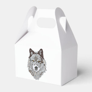 Stylised Wolf Head Favour Box
