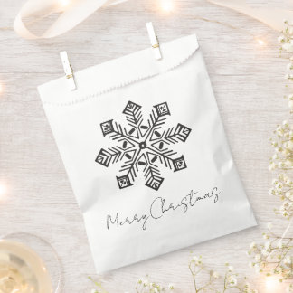 Stylised Xmas Merry Christmas Snowflake Favour Bags