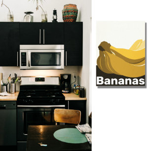 Stylised Yellow Bananas Kitchen Canvas Print