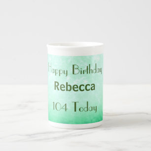 Stylish 104th Birthday Personalisedw Bone China Mug