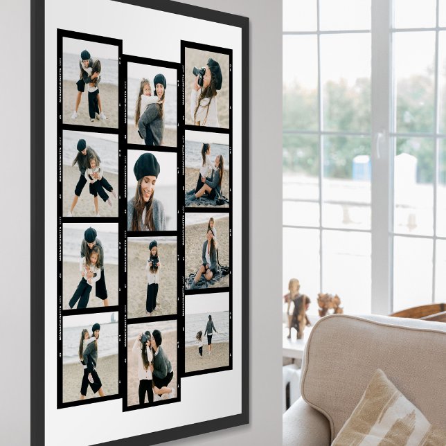 Stylish 12 Photo Collage Film Strip Family Poster (Creator Uploaded)