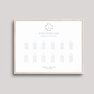 Stylish 12 Table Wedding Poster Seating Chart