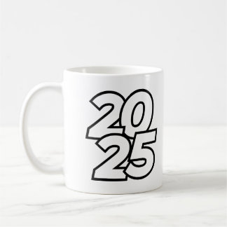 Stylish 2025 New Year Celebration Design with Mode Coffee Mug