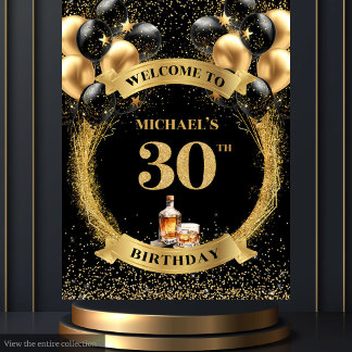 Stylish 30th Man Birthday Whiskey Celebration  Tapestry