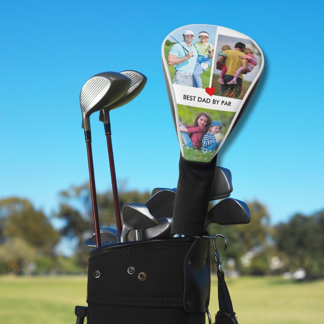Stylish 3 Photo Best Dad By Par  Golf Head Cover (Creator Uploaded)