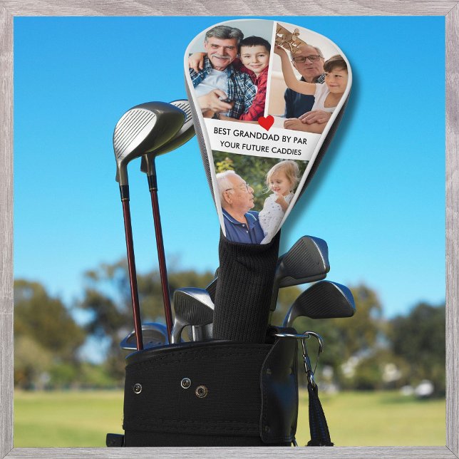 Stylish 3 Photo Best Grandad By Par  Golf Head Cover (Creator Uploaded)