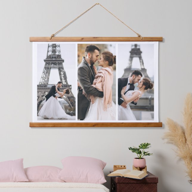 Stylish 3 Photo Gallery Hanging Tapestry (Bedroom)