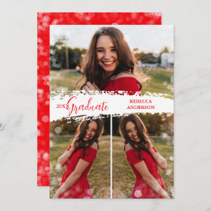 Stylish 3 Photo Graduation  Invitation
