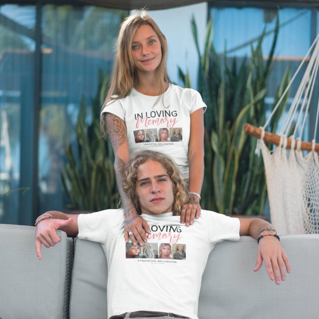 Stylish 4 Photo Memorial  T-Shirt (Creator Uploaded)