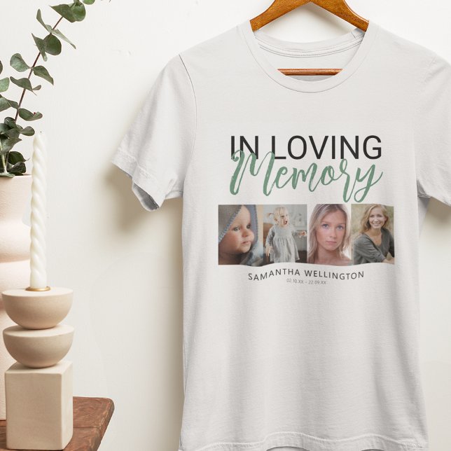 Stylish 4 Photo Memorial  T-Shirt (Creator Uploaded)