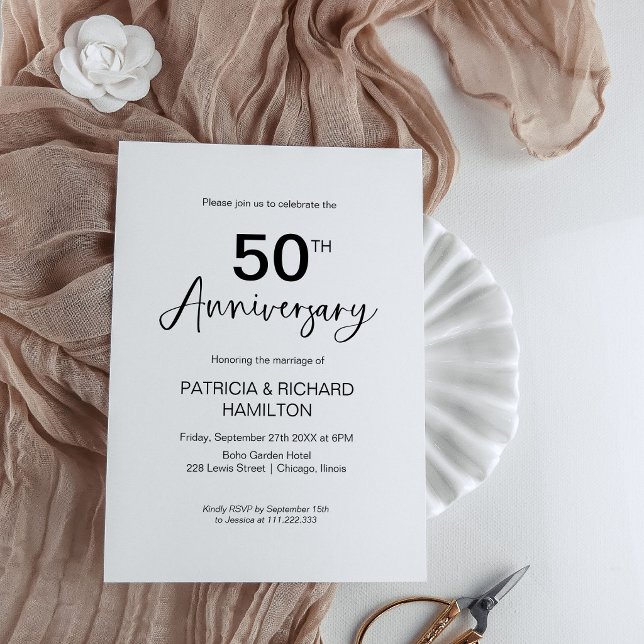 Stylish 50th Wedding Anniversary Invitation (Creator Uploaded)