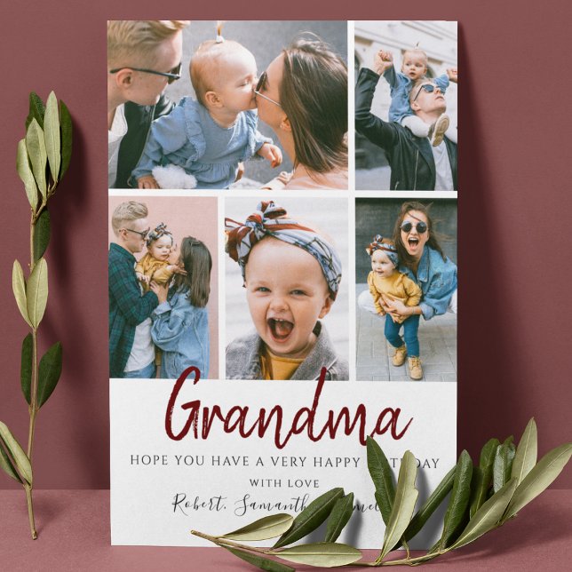 Stylish 5 Photo Birthday Card (Creator Uploaded)