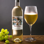 Stylish 5 Photo Collage Mothers day Wine Label<br><div class="desc">"Give your Grandma a truly special gift for Mother's Day, her birthday, or Christmas with these custom five-picture wine labels. Personalise them with a heartfelt message or keep the tempplate. Add your favourite photos, your own birthday wishes, and sign it with love. With the ability to change font styles, sizes,...</div>