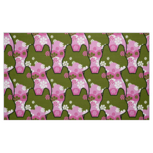 stylish 70s retro mod fabric- Cat kitten  Fabric