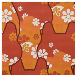 stylish 70s retro mod fabric- Cat kitten  Fabric